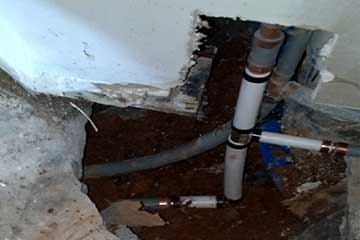 A residential water line pipe burst in Las Vegas NV.