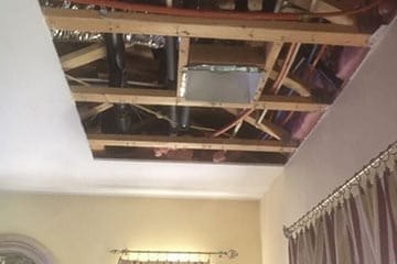 Repair of damaged ceiling in Las Vegas.